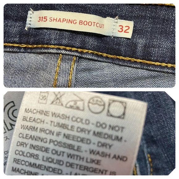 Levi’s 315 Shaping Boot Cut Dark Wash Jeans Blue - Picture 5 of 16